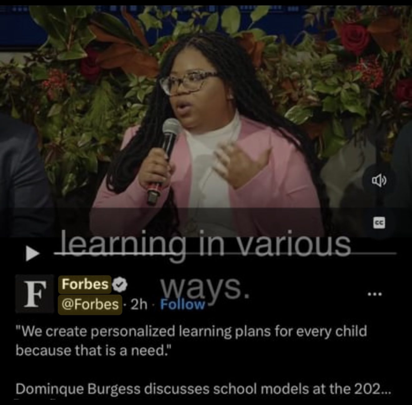 Dominque Burgess featured by Forbes discussing personalized learning models
