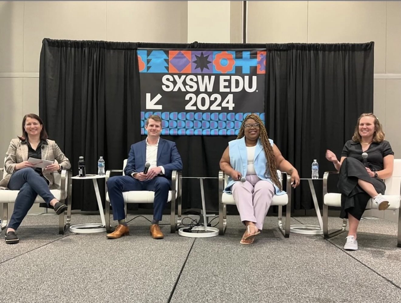 Dominque Burgess on the panel stage at SXSW EDU 2024